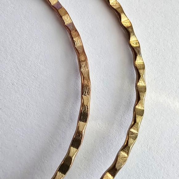 Big hoop earrings large gold tone - Picture 2 of 5
